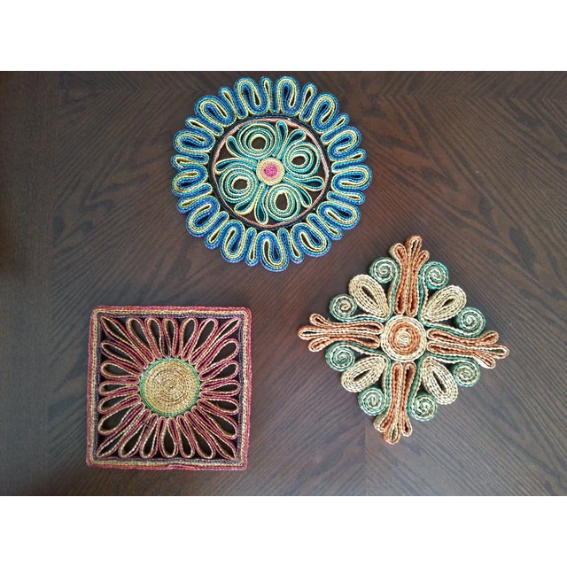 Vintage Straw Trivets Set of 3 Chairish