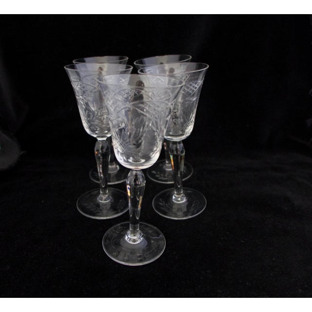 Vintage Elegant Etched Sherry Glasses Set of 5 Chairish