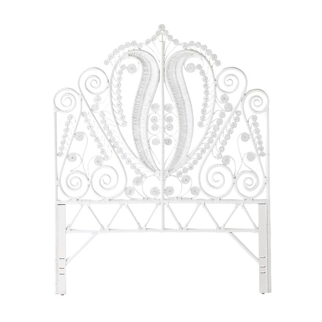 Serena & Lily White Rattan Seahorse Headboard Chairish