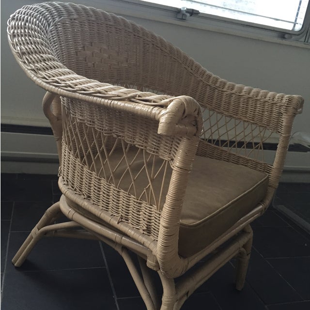 Vintage 1970 Wicker Arm Chair Chairish