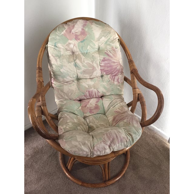 Vintage Rattan Swivel Chair Chairish
