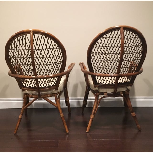 Wicker Armchairs With Cushions A Pair Chairish