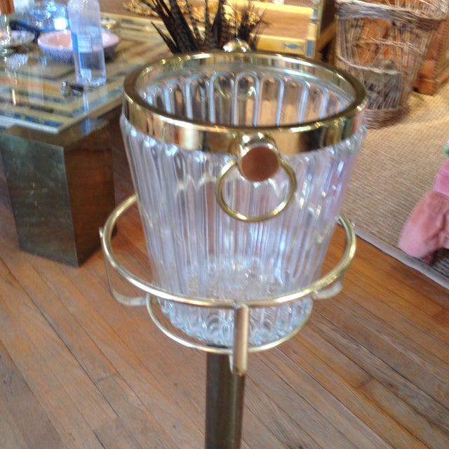 Brass & Glass Champagne Bucket On Stand Chairish