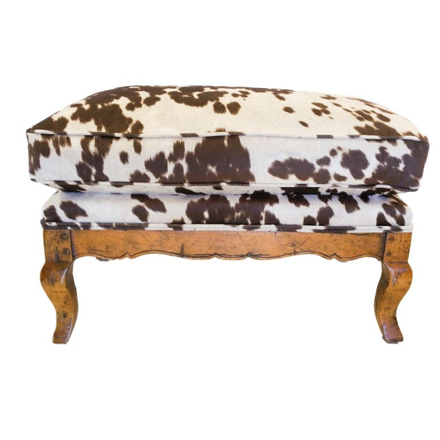 Faux Cowhide Ottoman Chairish