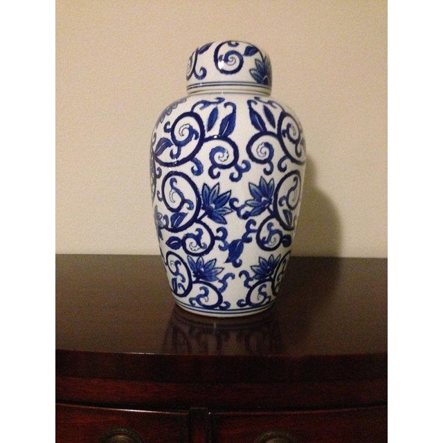 Blue & White Ginger Jar Vase Chairish
