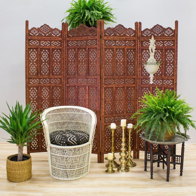 African Handcarved Wooden Room Divider Chairish