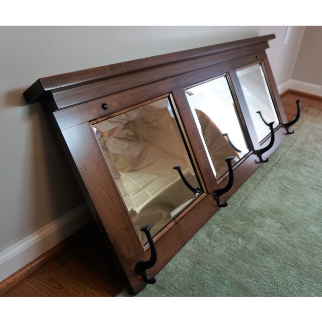 Wall Mount Entry Maple Wood Mirror Coat Rack Chairish