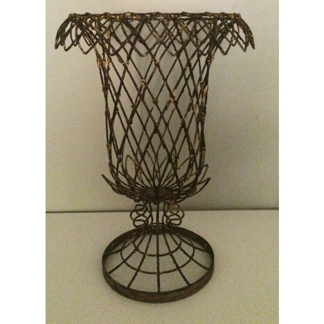 French Inspired Wire Urn Shaped Planter | Chairish