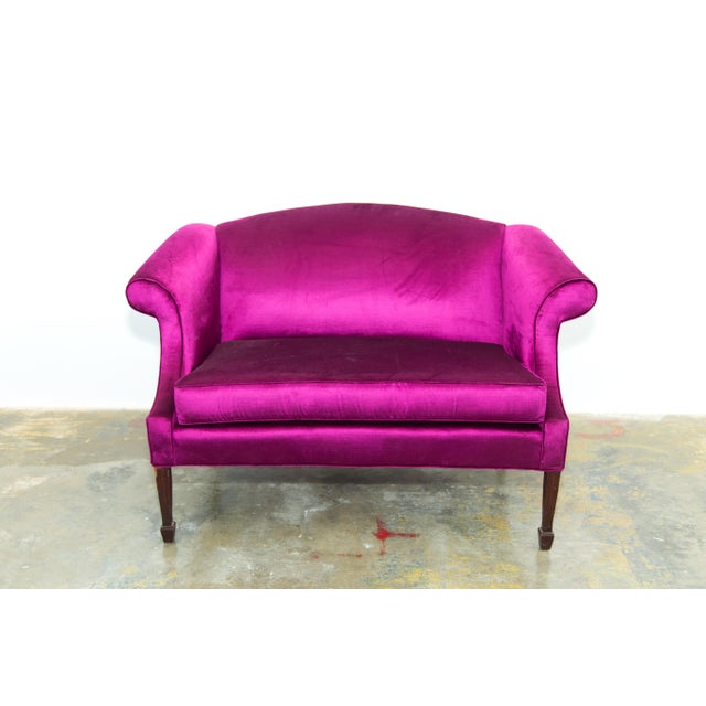 Vintage Velvet Magenta Settee Sofa Chairish