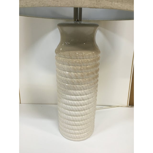 White Ceramic Braided Rope Table Lamp Chairish