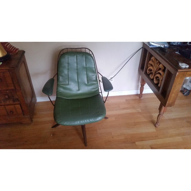 Vintage Olive Green Homecrest Wire Swivel Chair Chairish