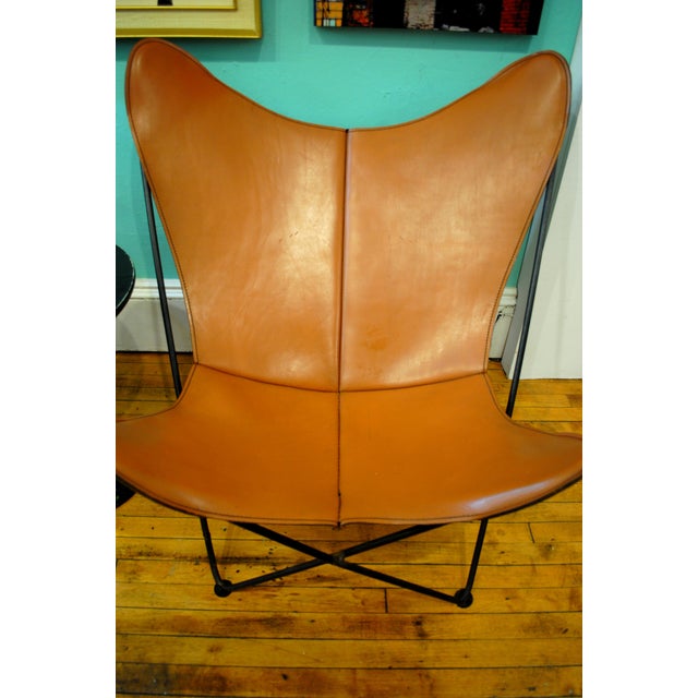 MidCentury Leather Butterfly Chair Chairish