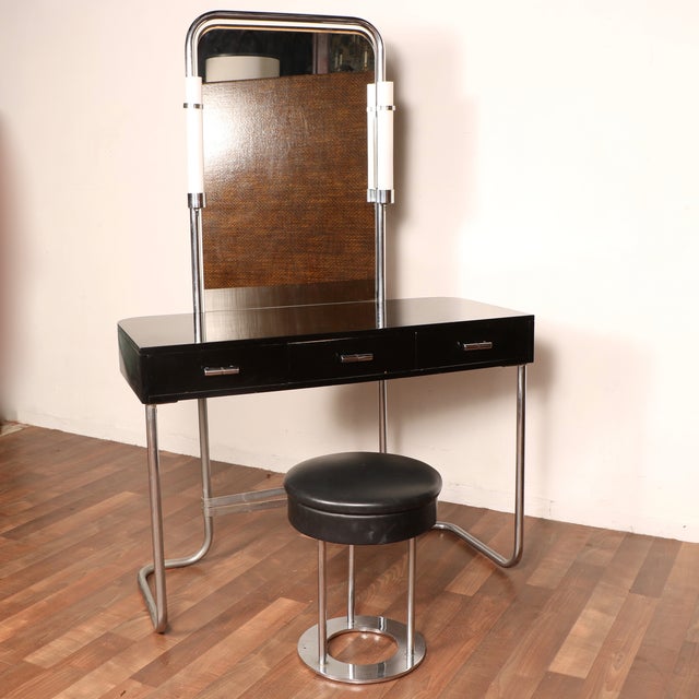 Art Deco Vanity with Stool Chairish