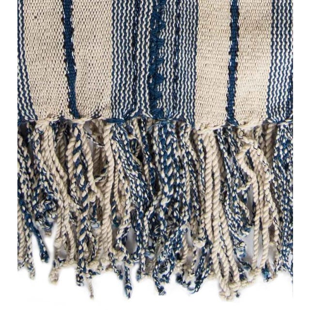 Indigo & Ecru Handwoven Blanket Chairish
