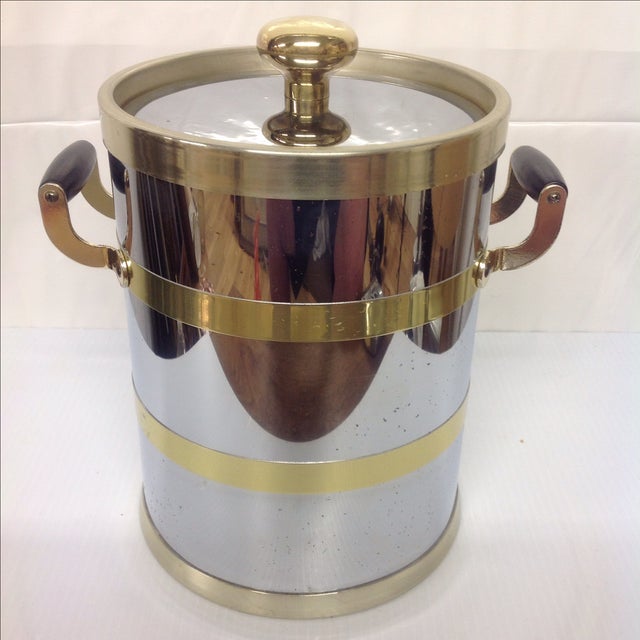 MidCentury Chrome & Brass Ice Bucket Chairish