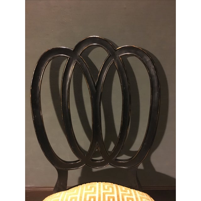 Black Wood & Gold Upholstered Dining Chairs S/8 Chairish