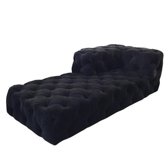 Restoration Hardware Soho Tufted Chaise Lounge | Chairish