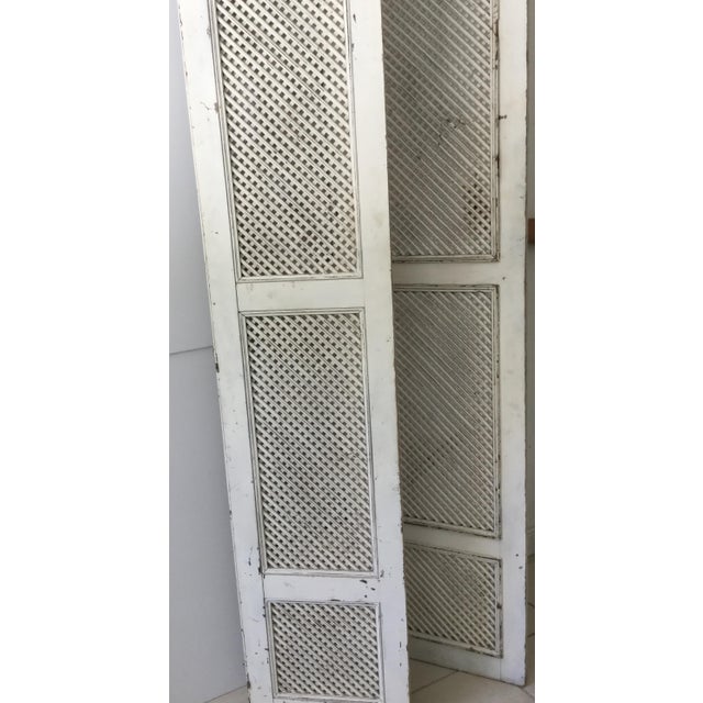 Vintage White Wood Trellis Room Divider Chairish
