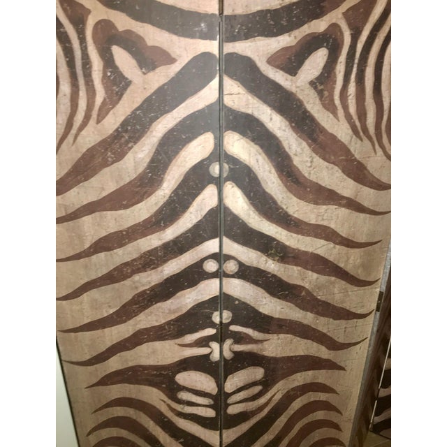 FourPanel HandPainted Zebra Screen/Room Divider Chairish