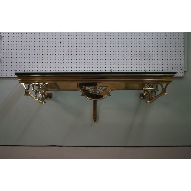 Vintage Brass & Glass Wall Shelf Chairish