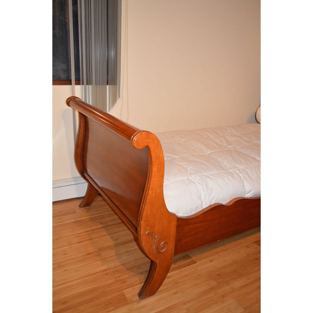 Cherry Wood French Country Sleigh Bed A Twin Chairish