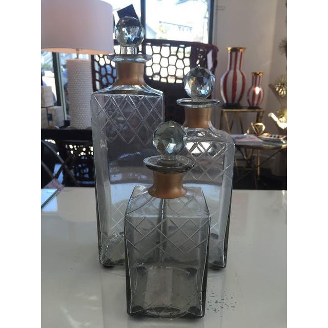 Etched Glass Decorative Decanters Set of 2 Chairish