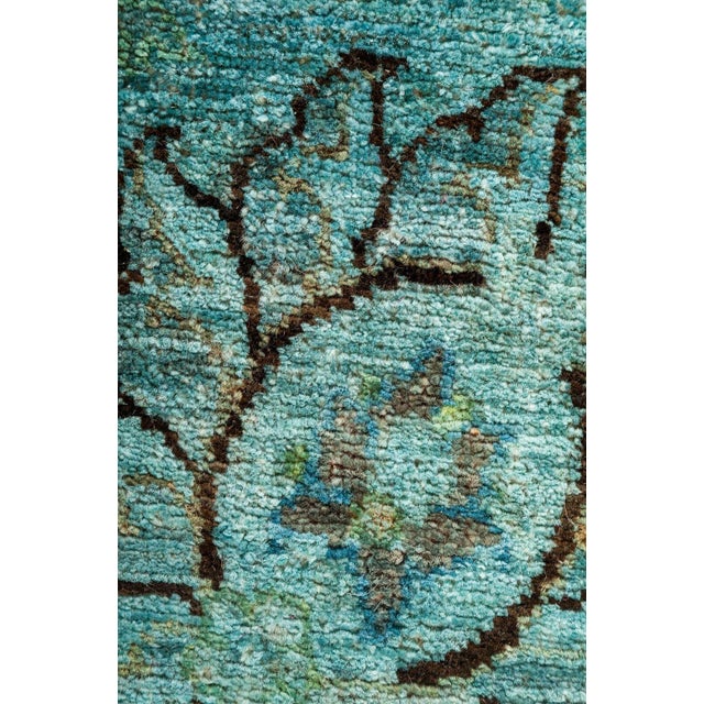 Vibrance, Hand Knotted Teal Floral Wool Area Rug 4' 1" X 6' 5" Chairish