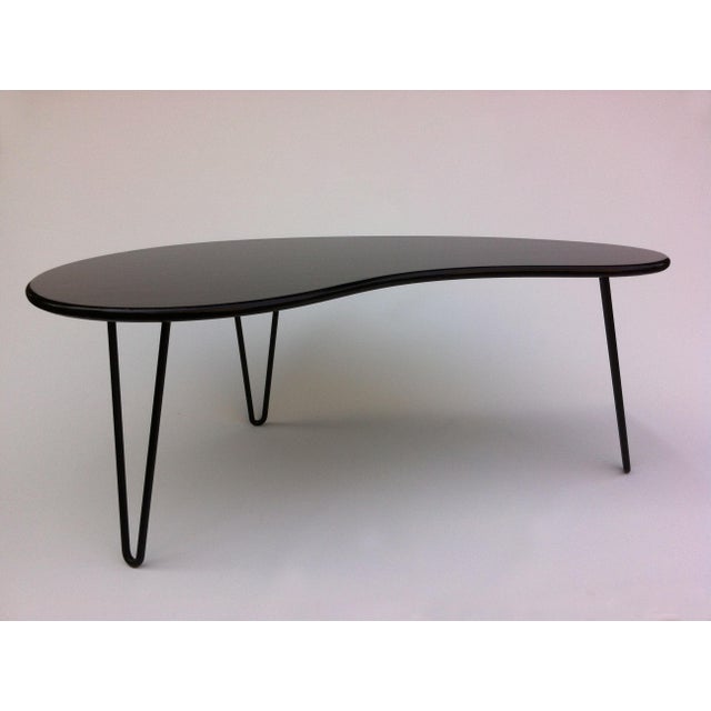 Black Mid-Century Kidney Bean Shaped Coffee Table | Chairish