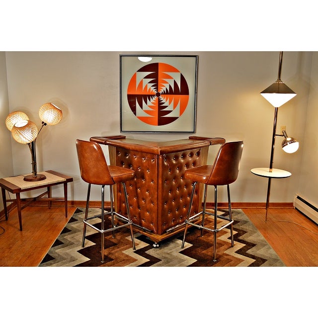 MidCentury Home Cocktail Bar & Two Stools Chairish