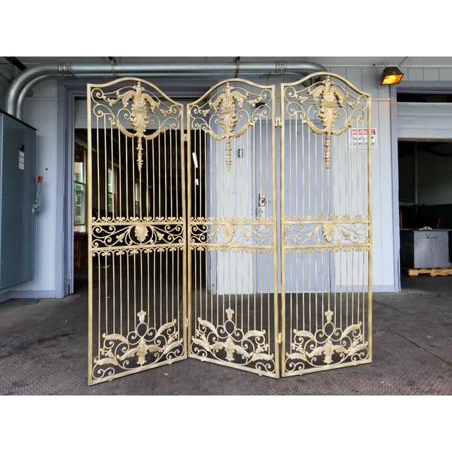 Victorian Gold Iron Room Divider | Chairish