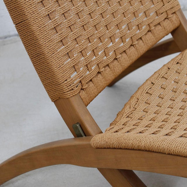 Hans Wegner Style Danish Cord Folding Chairs S/2 Chairish