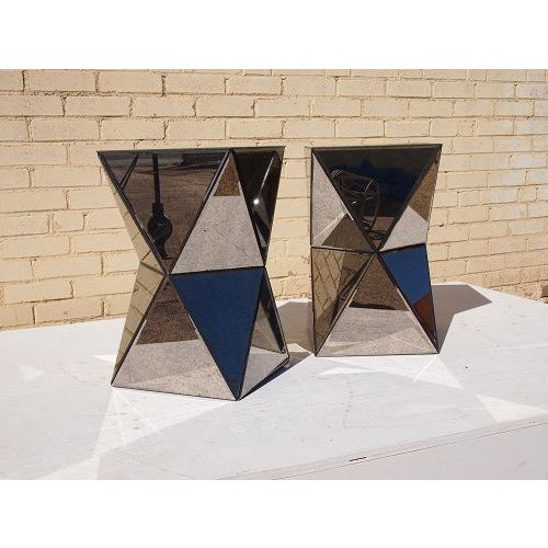 Faceted Mirror Side Tables Chairish