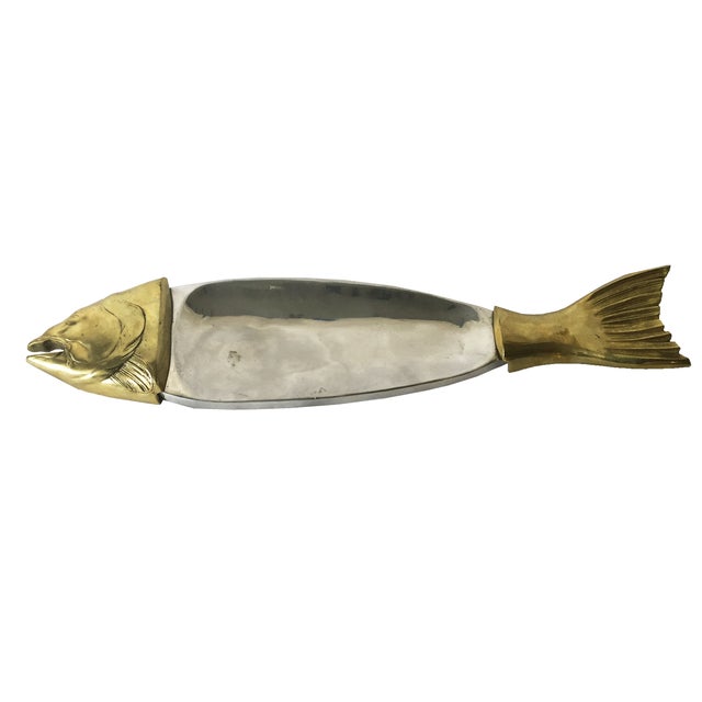 Brass & Chrome Salmon Fish Serving Platter Chairish