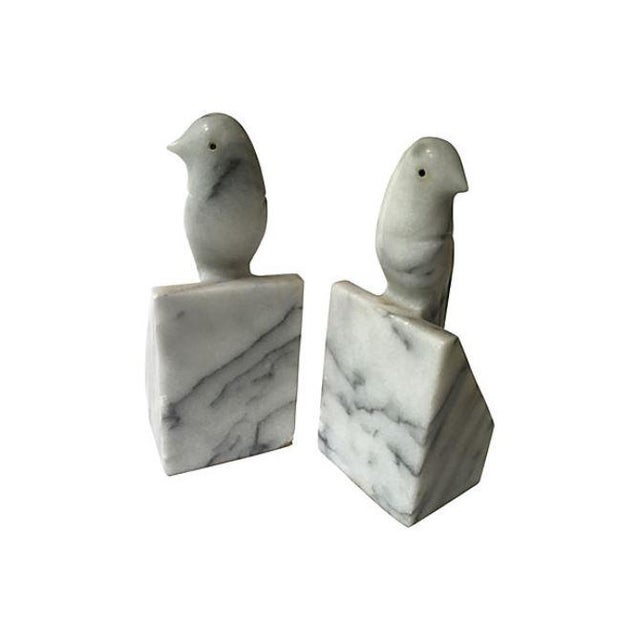 Vintage White Marble Bird Bookends A Pair Chairish