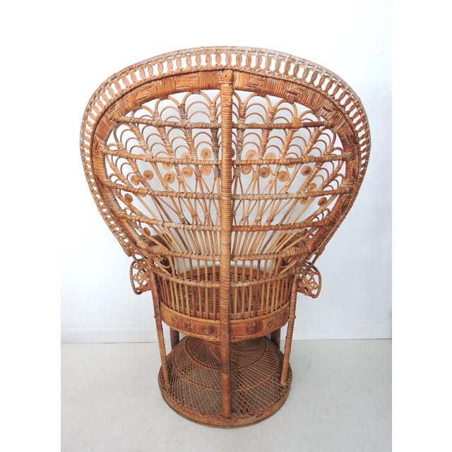 Wicker Peacock/Fan Back Arm Chair Chairish