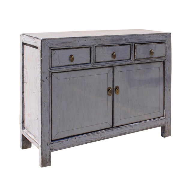Oriental Simple Light Gray Credenza Sideboard Buffet Table