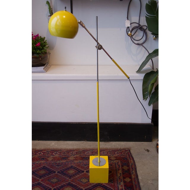 George Kovacs Bright Yellow & Chrome Floor Lamp | Chairish