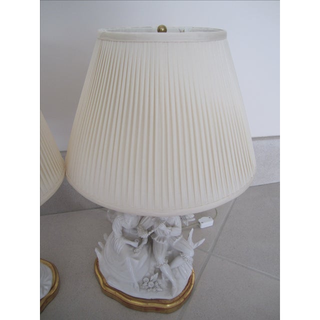 Elegant Aubergine Ceramic Lamp With Silk Shades - Pair ...