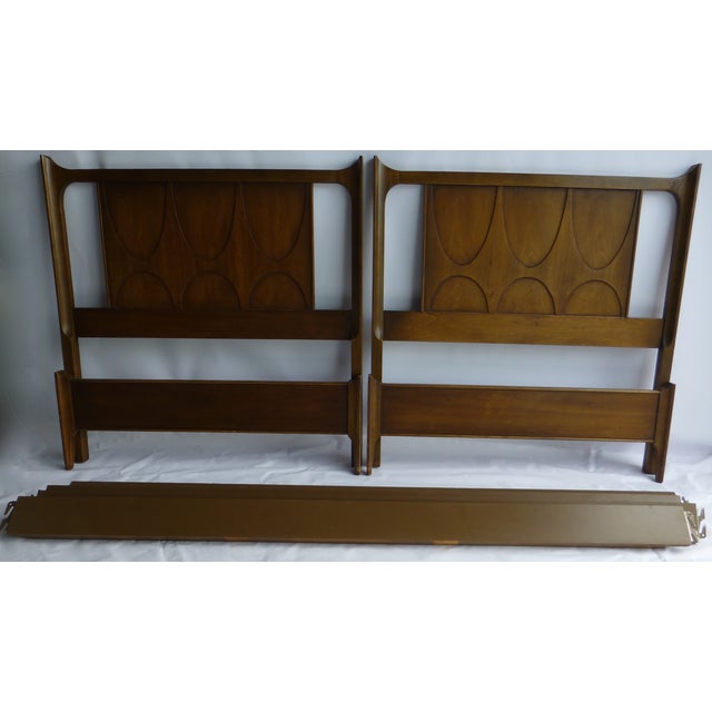 Broyhill Brasilia Vintage Twin Bedframes - A Pair | Chairish