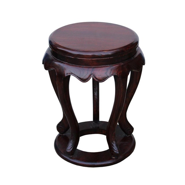 Chinese Traditional Wood Drum Stool Chairish