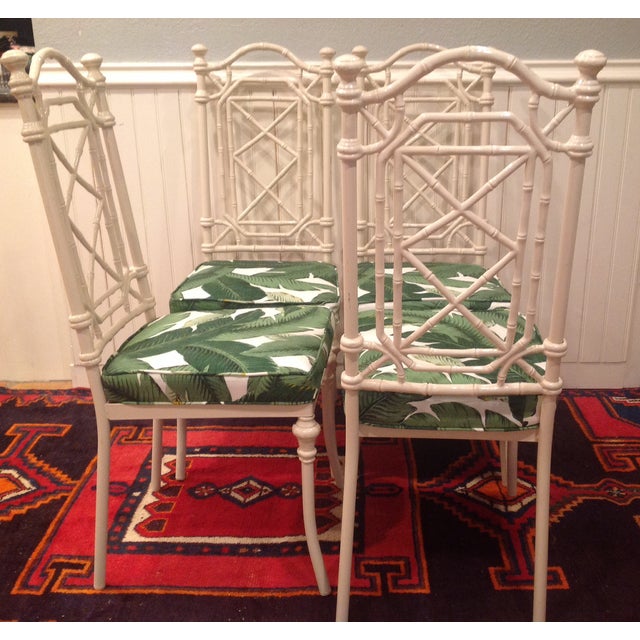 Faux Bamboo Metal Chairs by Kessler Set of 4 Chairish