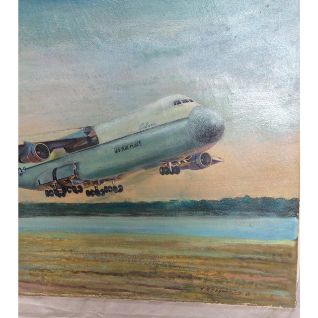 Airplane Painting, Oil on Canvas Chairish