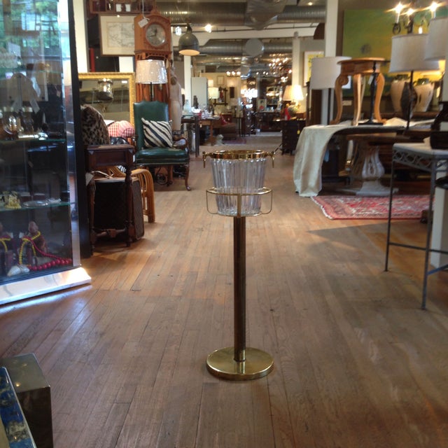 Brass & Glass Champagne Bucket On Stand Chairish