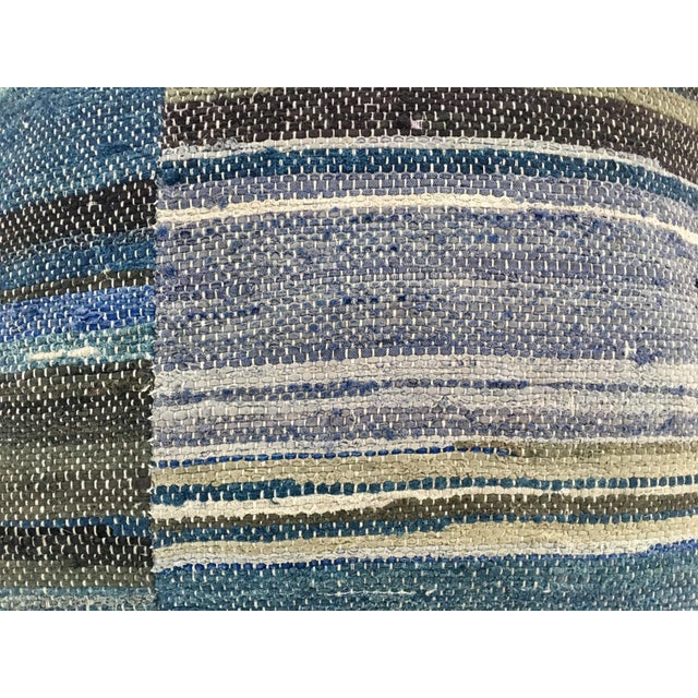 Indigo Hand Woven Rag Rug Pillow Chairish