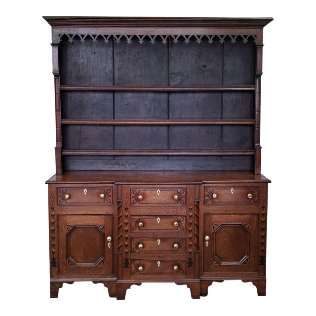 19th Century Antique Oak Inlaid Welsh/Jacobean Style Dining Room