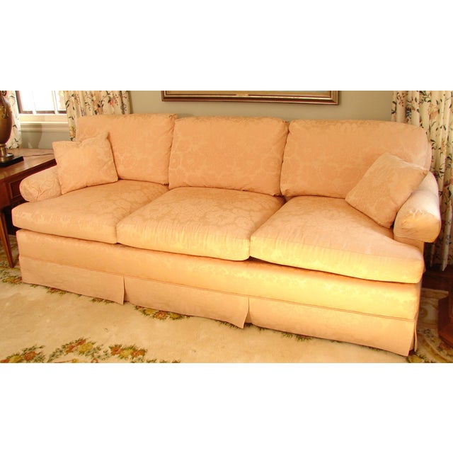 Vintage Baker Furniture Pink Damask Down Filled Sofa Chairish