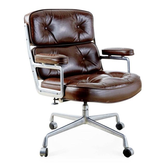 Brown Leather Time Life Executive Desk Chair by Charles Eames for