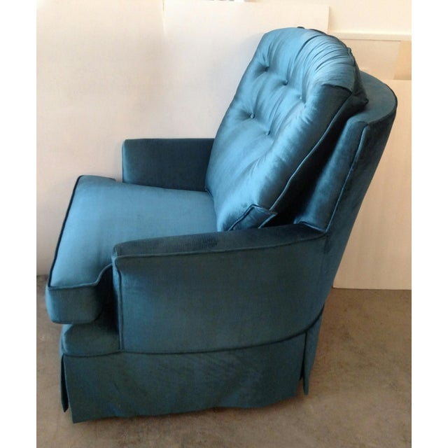 Vintage Blue Velvet Swivel Rockers A Pair Chairish