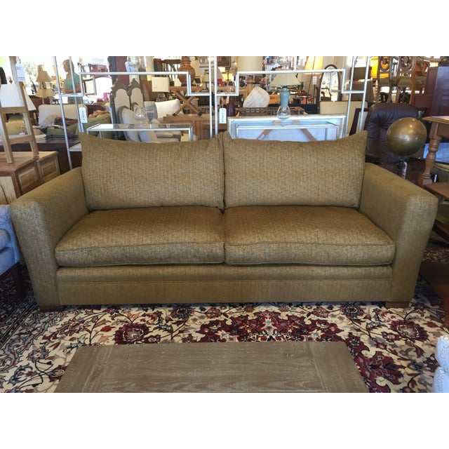 Gold Down & Feather Chenille Sofa Chairish