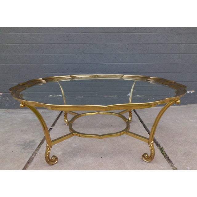 La Barge Brass Scalloped Cocktail Table Chairish